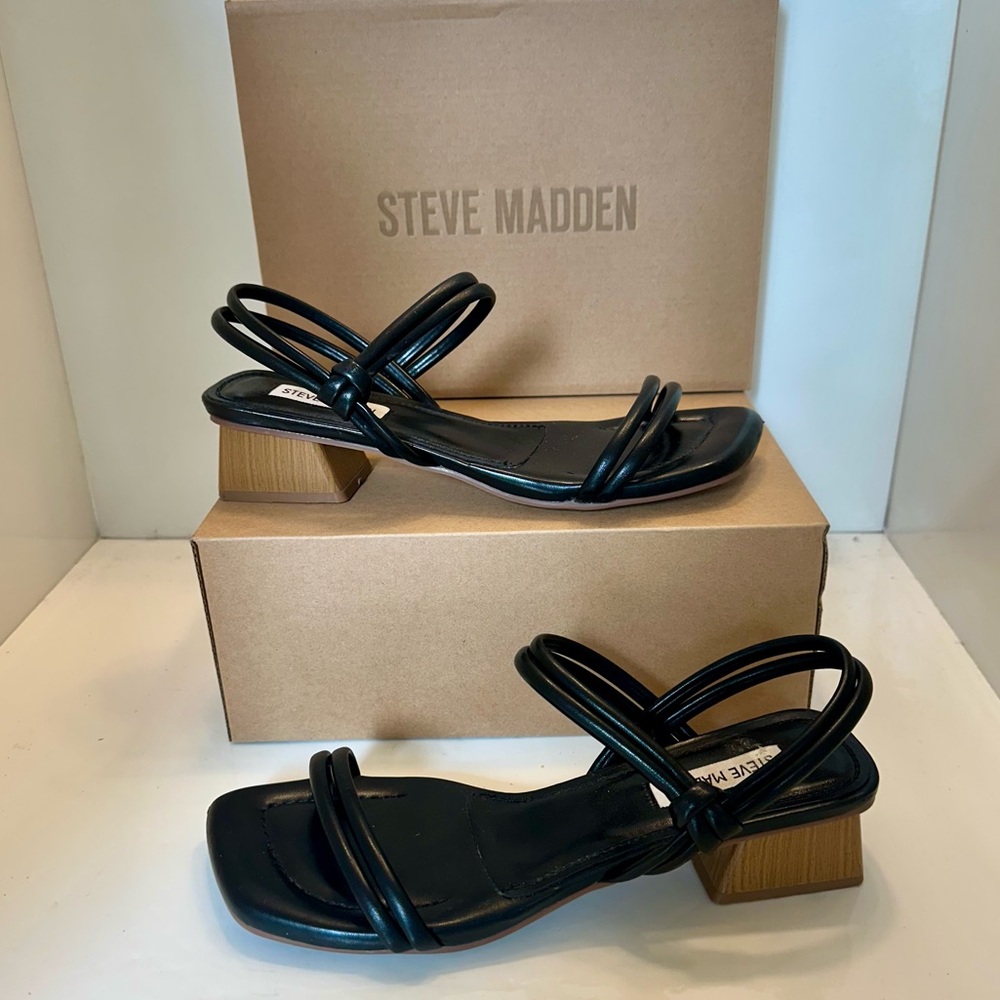 Steve Madden Black Strappy Heels